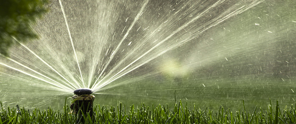 An irrigation system in action after a start up on a property in Bristol, IN.