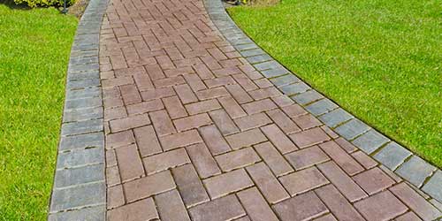 Brick paver walkway installed at a property in Granger, IN.