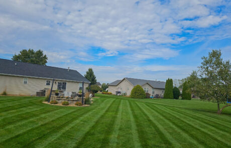 lawn-treatment-09 Freshly cut lawn in a residential area in Indiana
