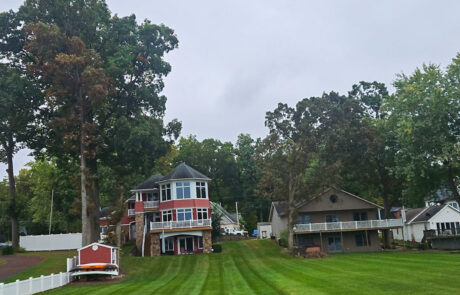 lawn-treatment-10 Large lake house lawn, freshly cut